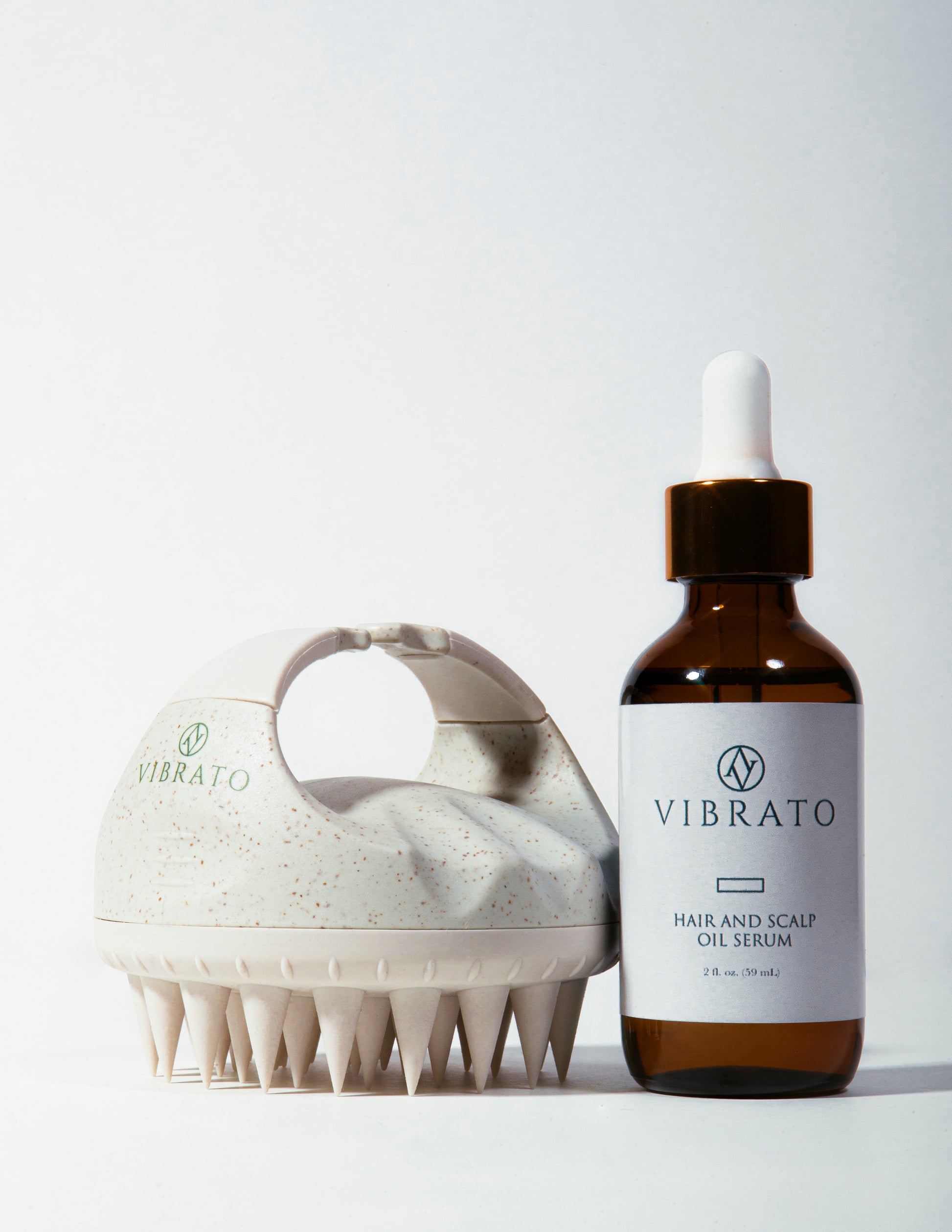 scalp massager and oil serum